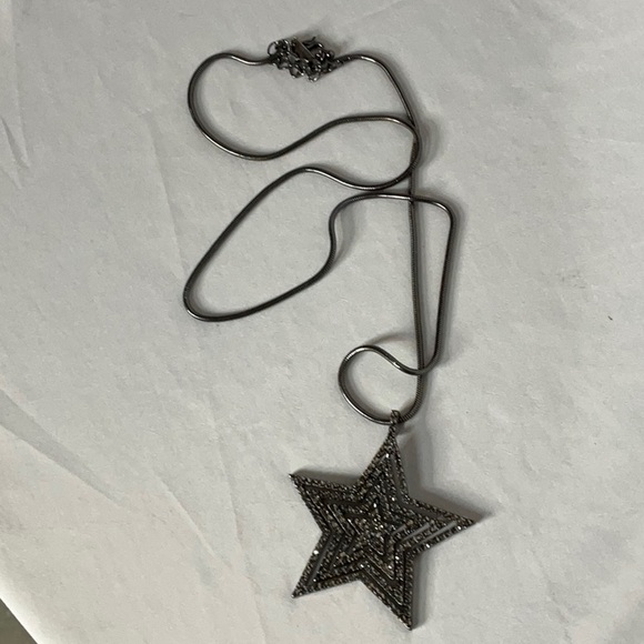 INC International Concepts Black and Silver Star Pendant Necklace - Picture 7 of 8